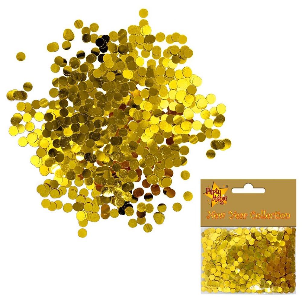 Party Magic - Glitter Foil Round Confetti - 10oz - Gold 