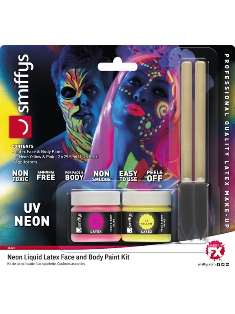 Smiffys - Neon Liquid Latex Kit UV Make Up 29.57ml