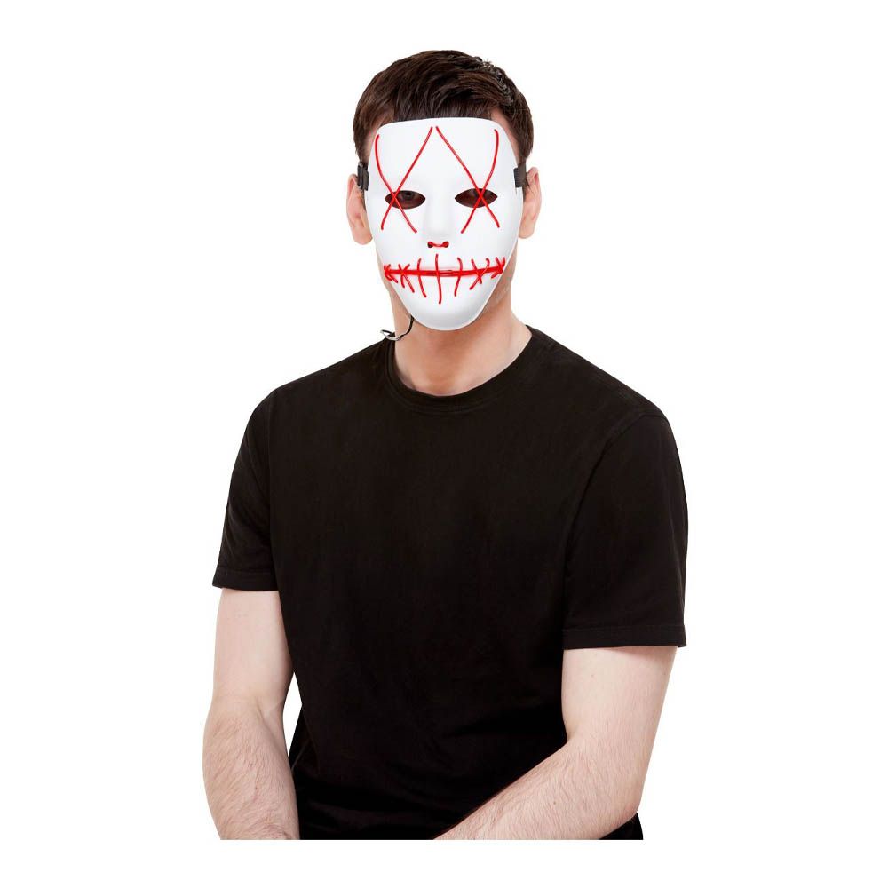 Smiffys - Stitch Facemask withElastic Strap - White