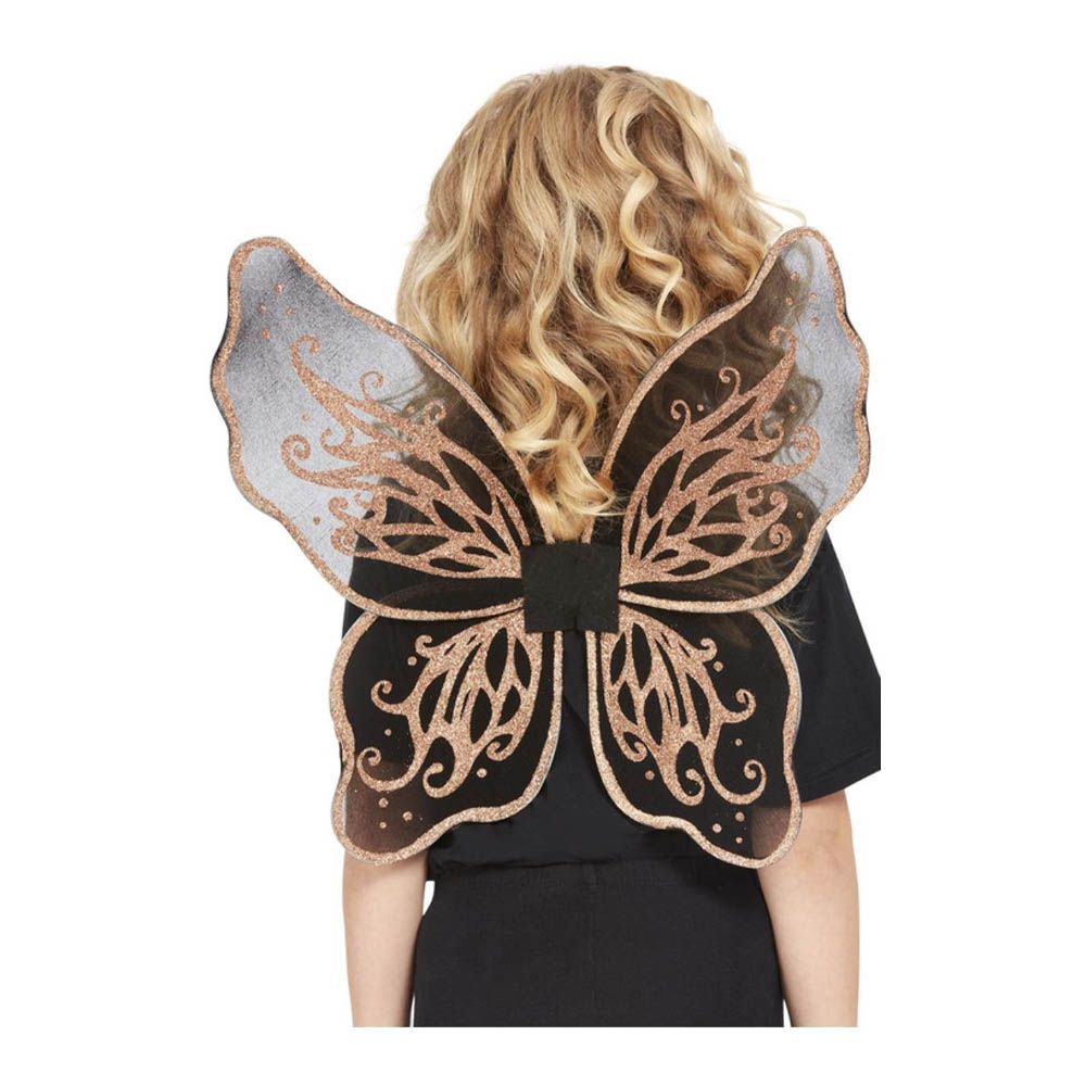 Smiffys - Dark Botanicals Butterfly Wings Gold w/Glitter
