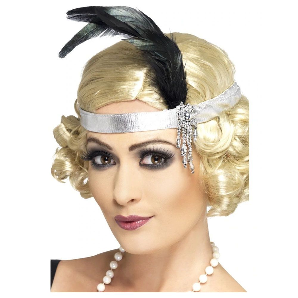 Smiffys - Silver Satin Charleston Headband