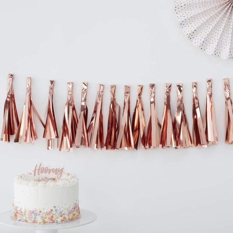 Ginger Ray - Pick & Mix Rose Gold Tassel Garland 2m