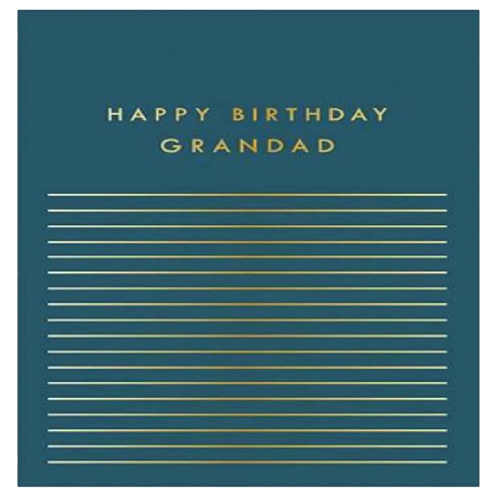 Pigment - Happy Birthday Grandad Lines Greeting Card - 119X165Mm