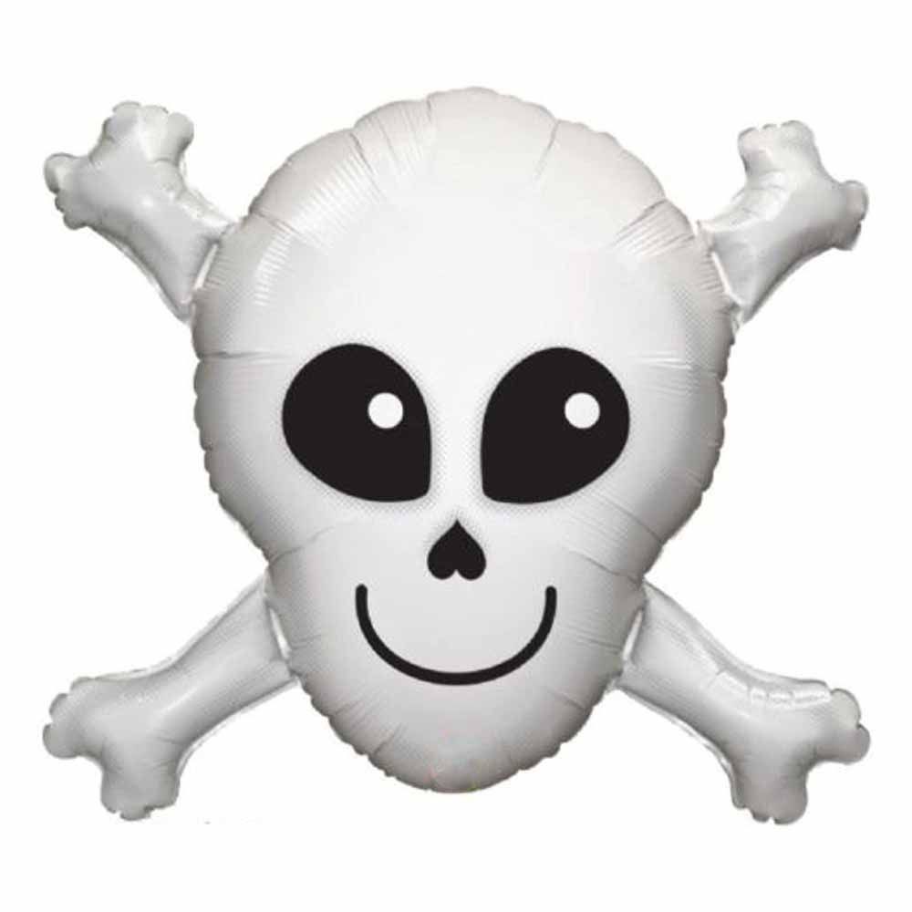 Qualatex - Halloween Happy Skull Foil Balloon 32 Inch - White