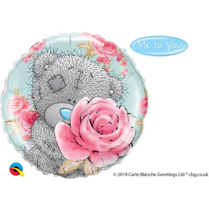 Qualatex Tatty Teddy Bday Roses 18in Round Foil Balloon 1pcs
