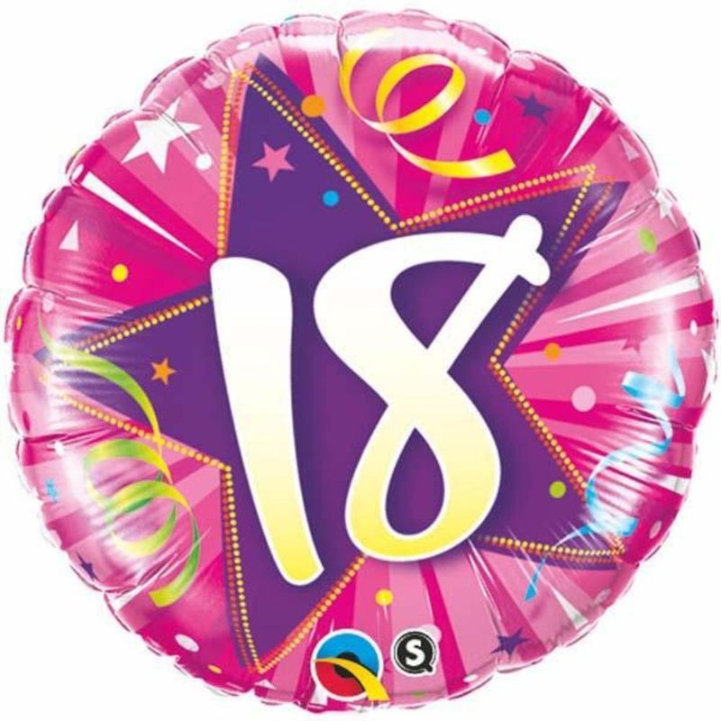 Qualatex 18 Shining Star Hot Pink 18in Round Foil Balloon 1pcs
