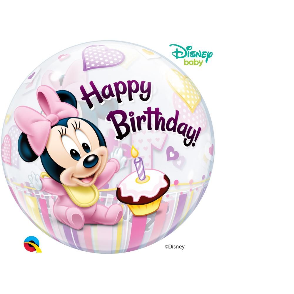 كوالاتيكس - بالون فويل - دائري - Happy 1st Birthday - ميني ماوس - 22 إنش
