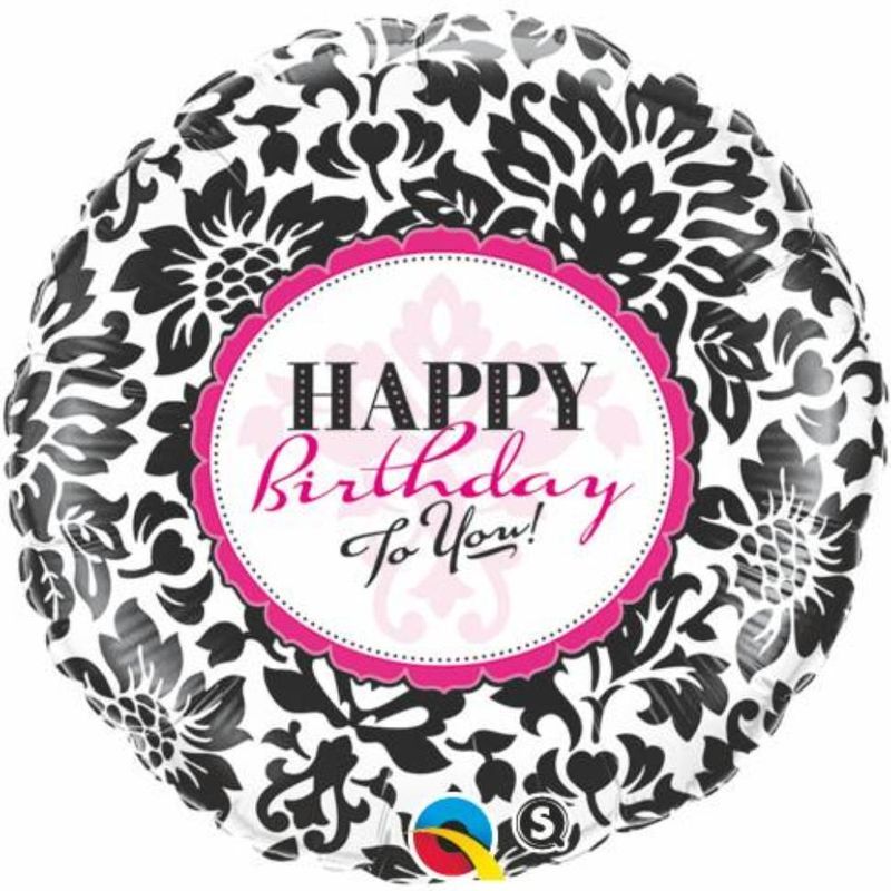 Qualatex - Birthday Elegant Damask Foil 18in