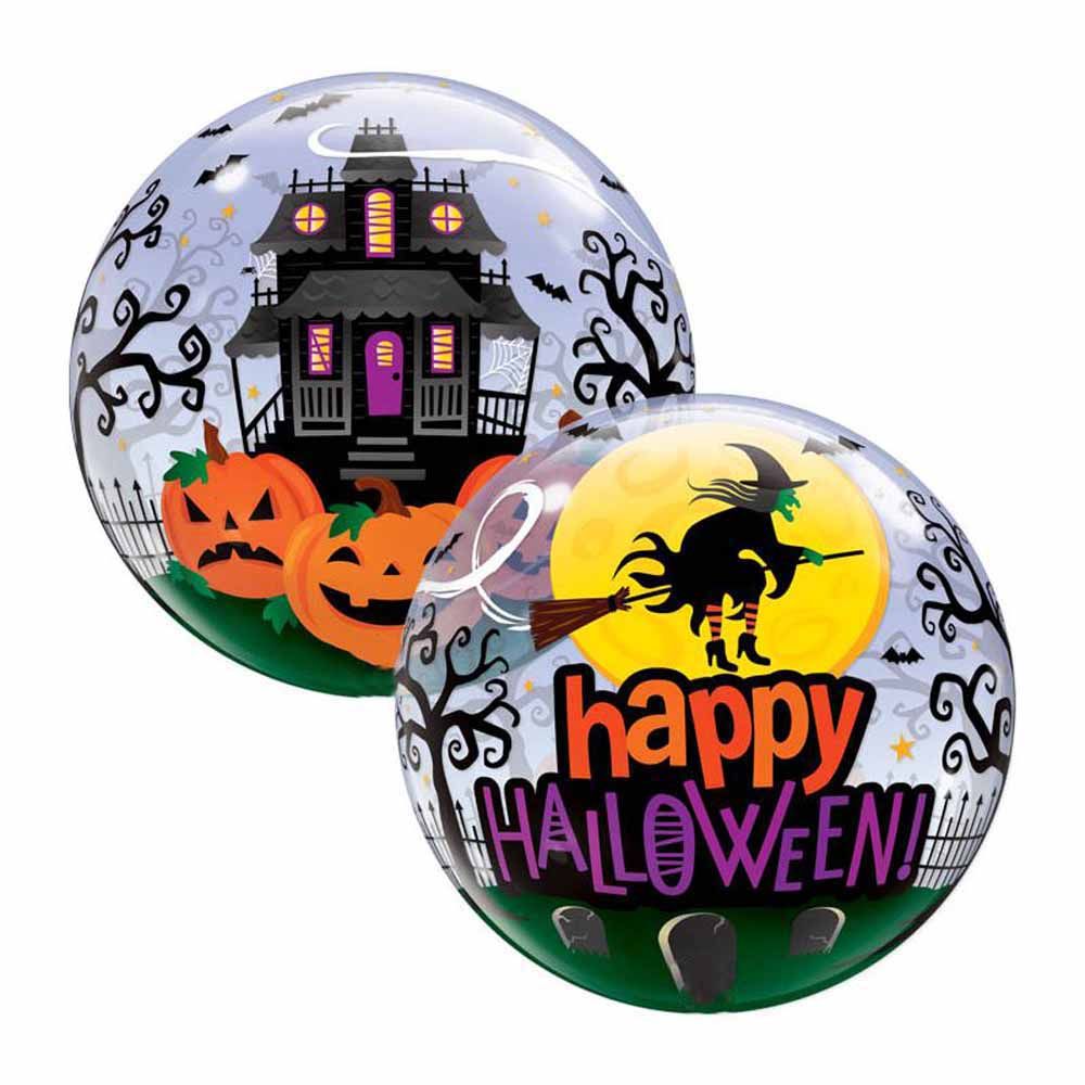 Qualatex - Happy Halloween Witch Haunting Bubble Balloon 22 Inch