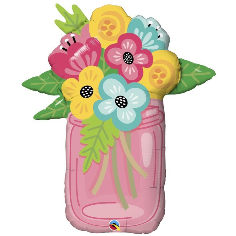 Qualatex - Mason Jar Bouquet Foil Balloon 36in