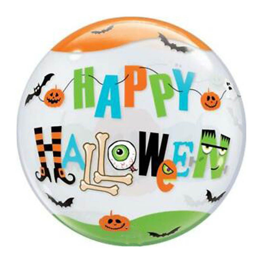 Qualatex - Single Bubble Halloween Fun Font Foil Balloon 22 Inch