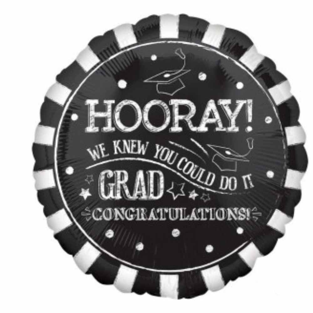 Anagram - Hooray Graduation Round Shape Foil Balloon 18 Inch