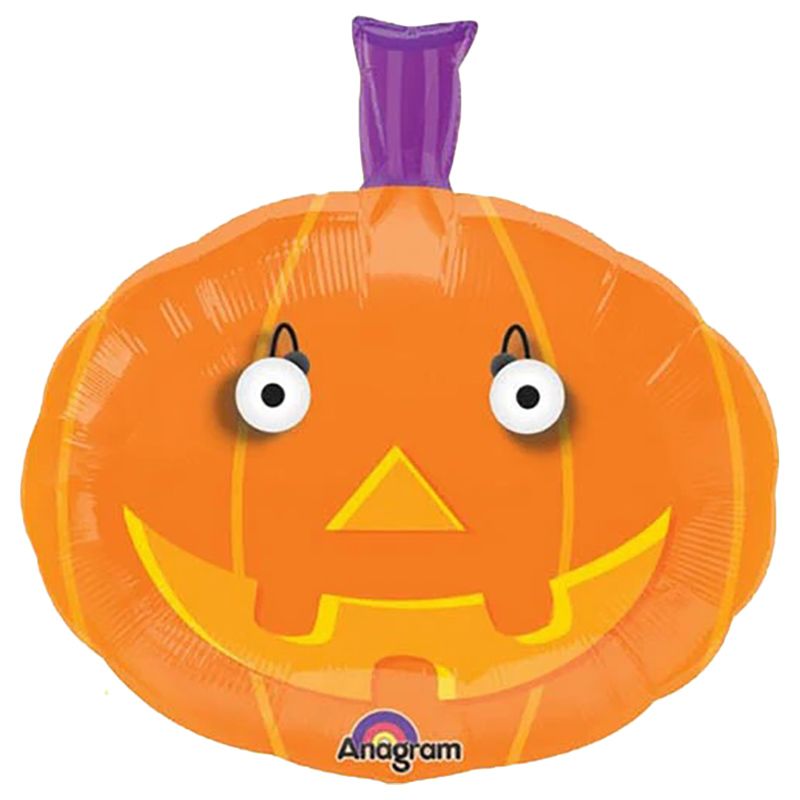 Anagram - Eye Poppers Pumpkin Supershape Balloon - 23-Inch - Orange