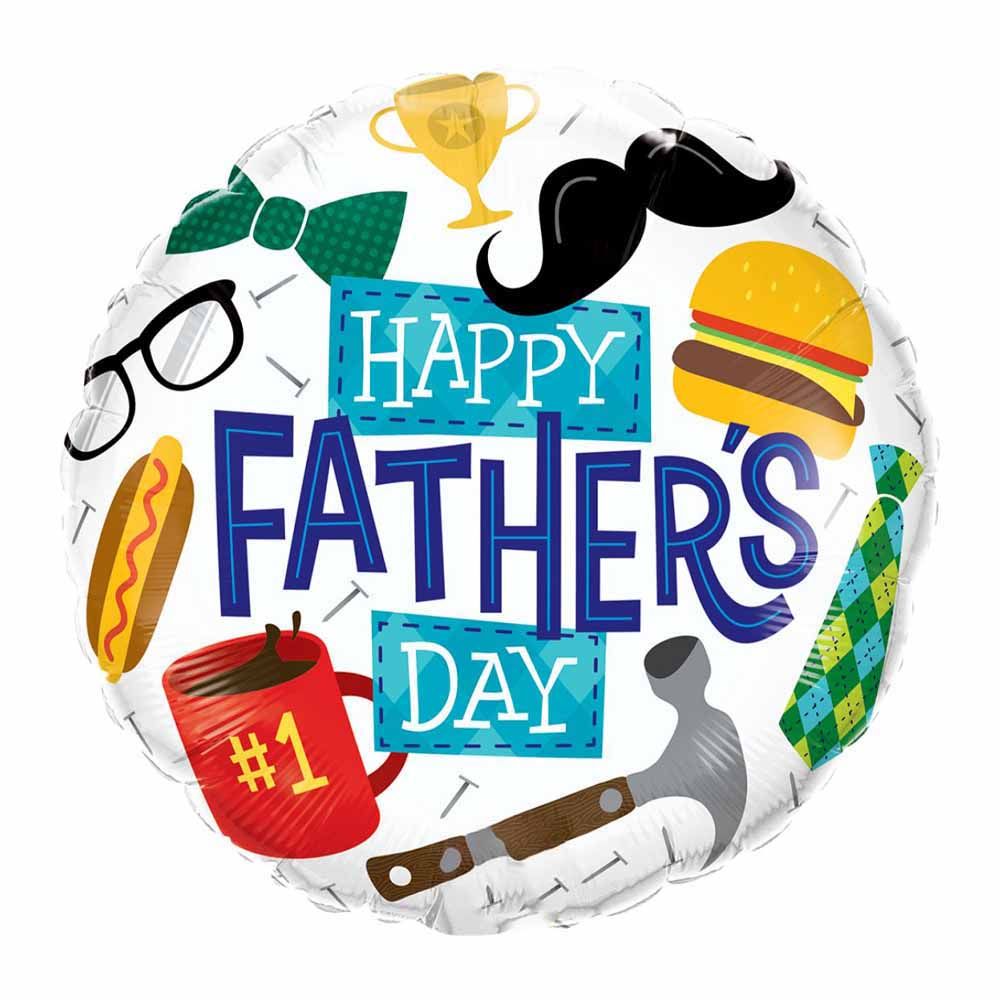 بالون من رقائق معدنية من Qualatex - Everything Father'S Day مقاس 18 بوصة