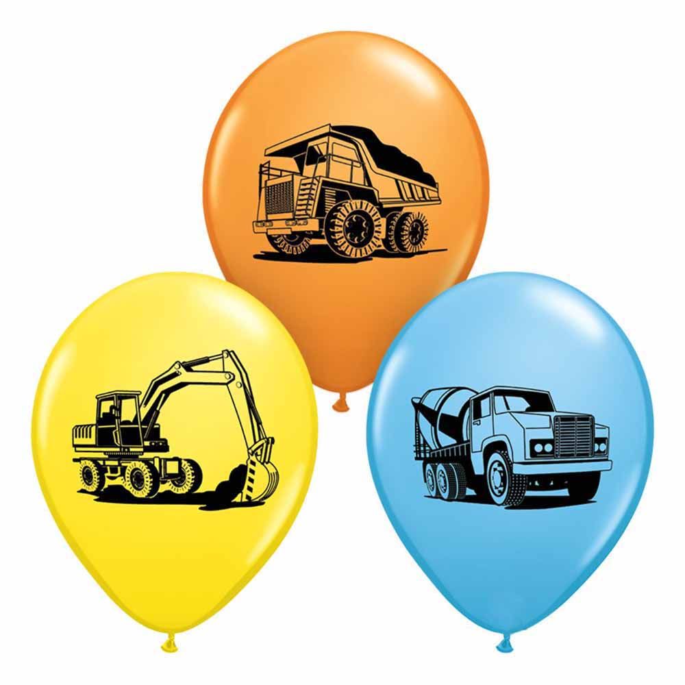 كوالاتيكس - بالونات لاتكس برسومات شاحنات - 11 إنش - عدد 25 - ألوان متنوعة