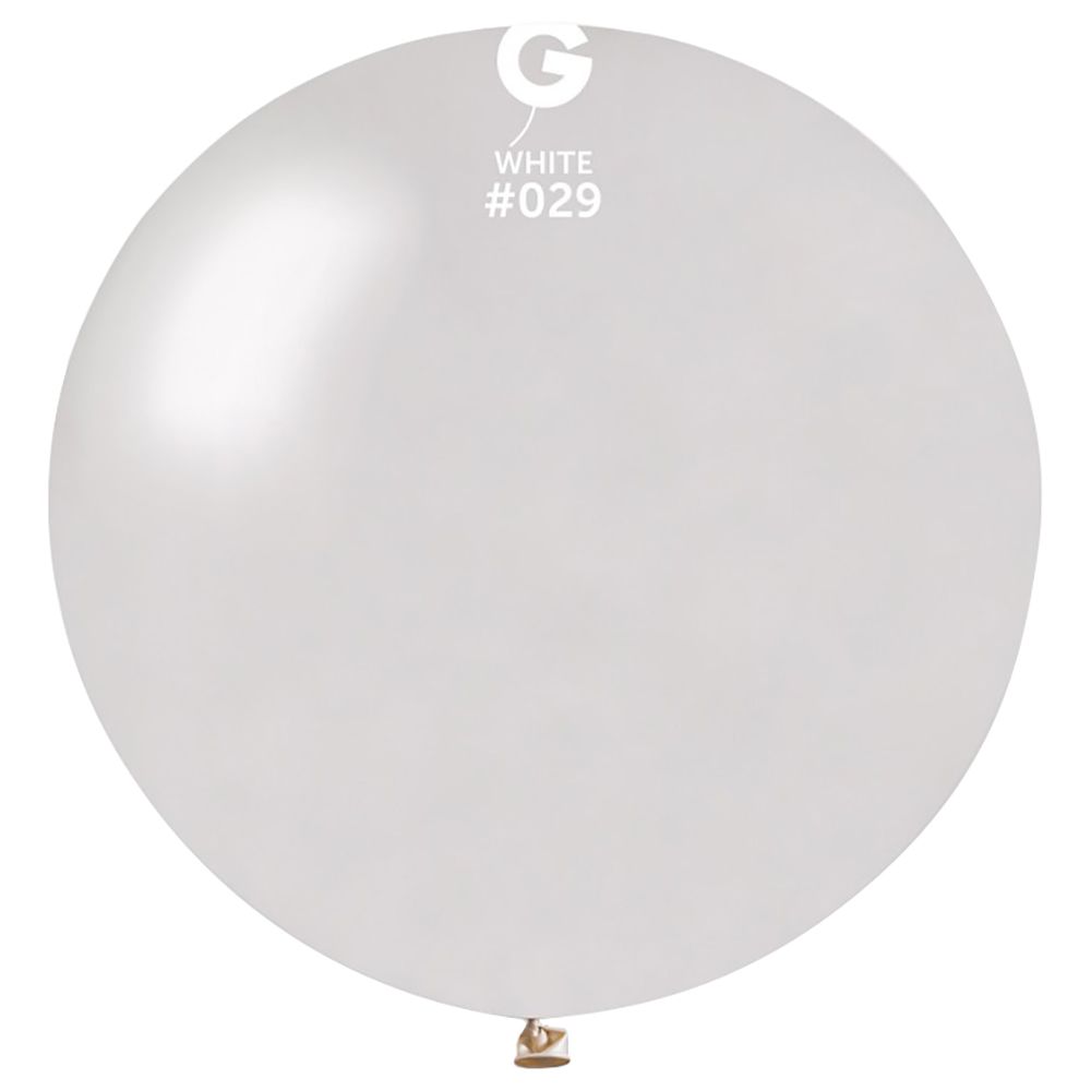Gemar - White Metallic Balloon - 31-inch