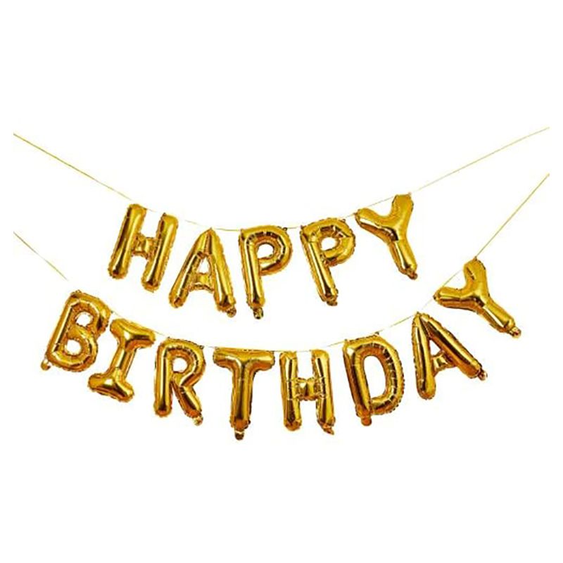هوتي بالو - زينة حفلات بالونات فويل - Happy Birthday - 16 إنش - ذهبي