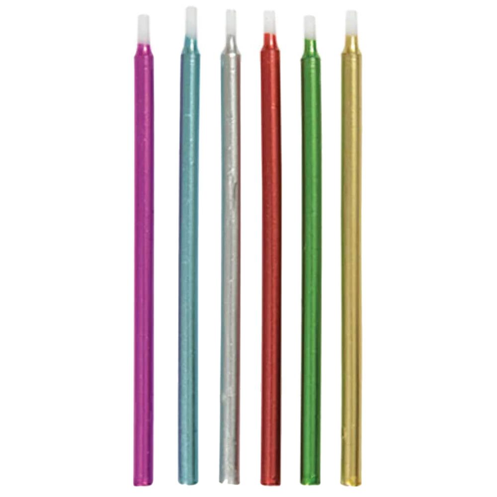 Unique - Birthday Metallic Candles - 12Pc-Set - 5 Inch