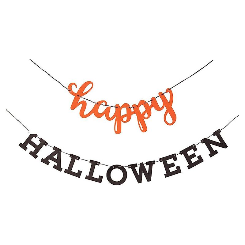 Unique - Happy Halloween Glitter Banner - 2pcs - 213cm