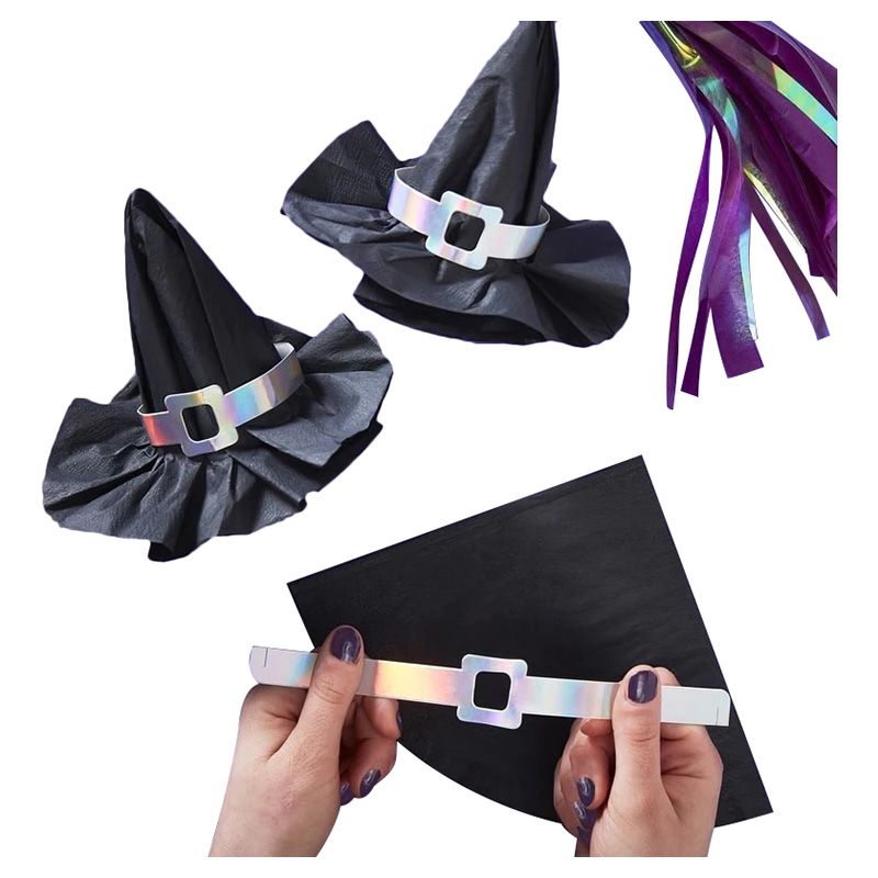 Ginger Ray - Creep It Real 3D Witch Hat Paper Napkins - 12pcs - Black