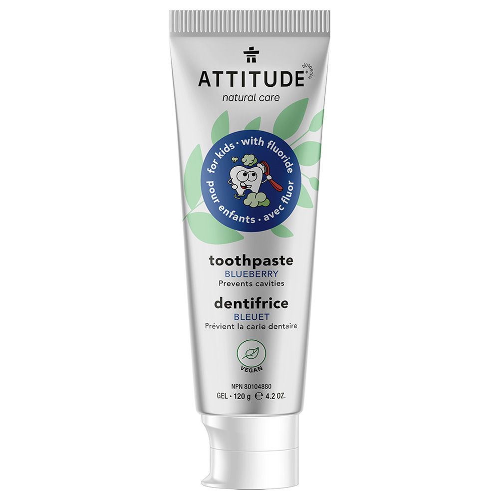 Attitude - Toothpaste With Fluor For Kids 120g - Blueberry