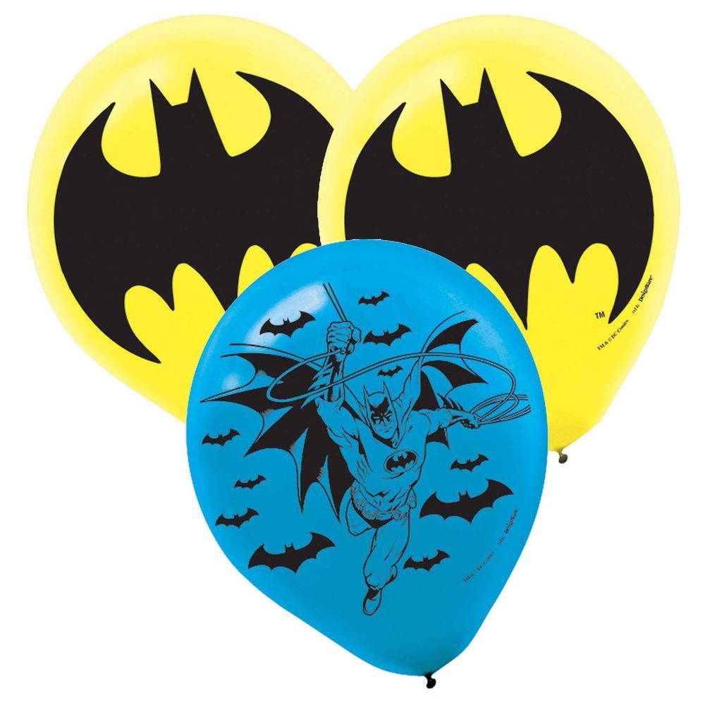 Batman Latex Balloons 12" 6pcs
