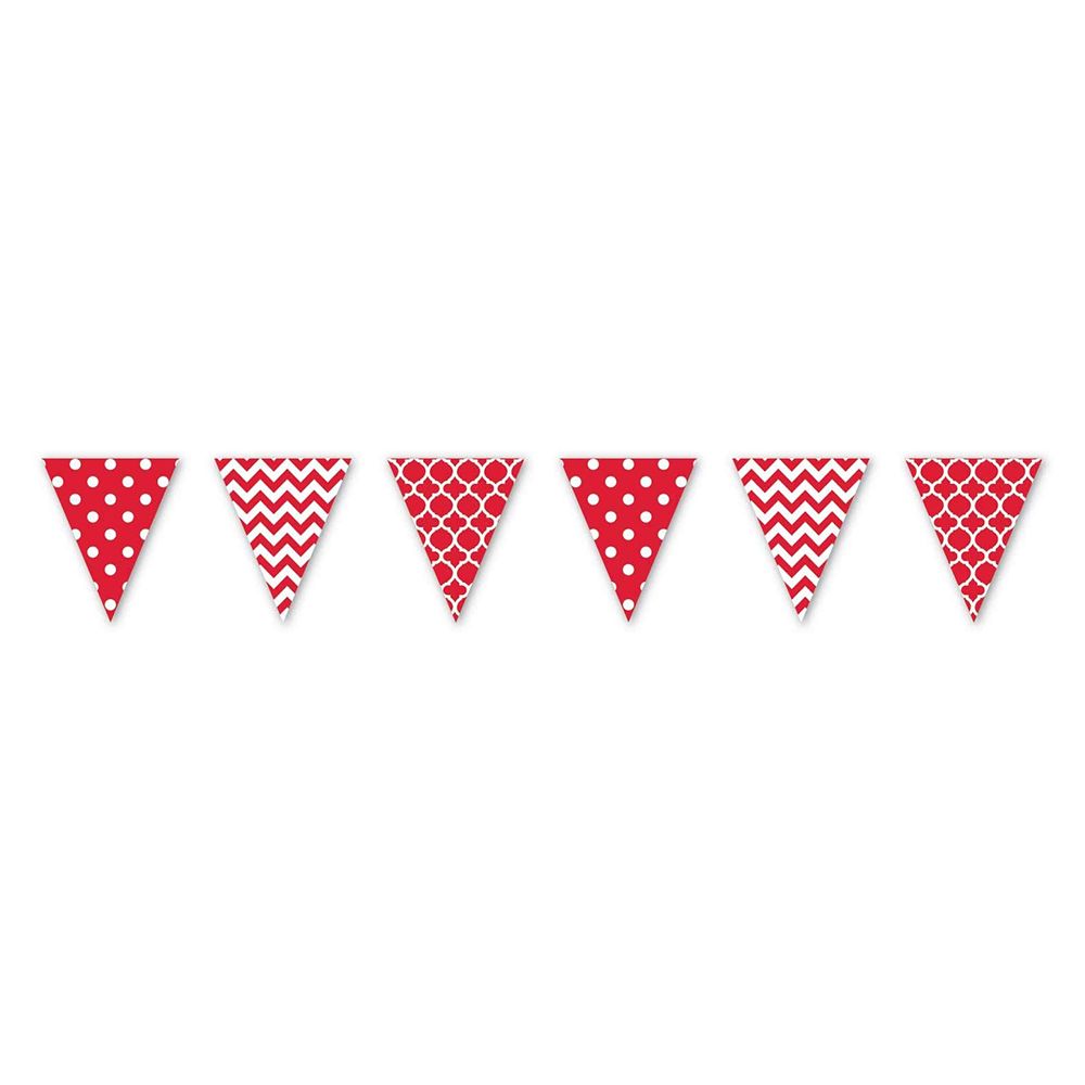 Amscan - Pennant Banner Large 12ft - Apple Red