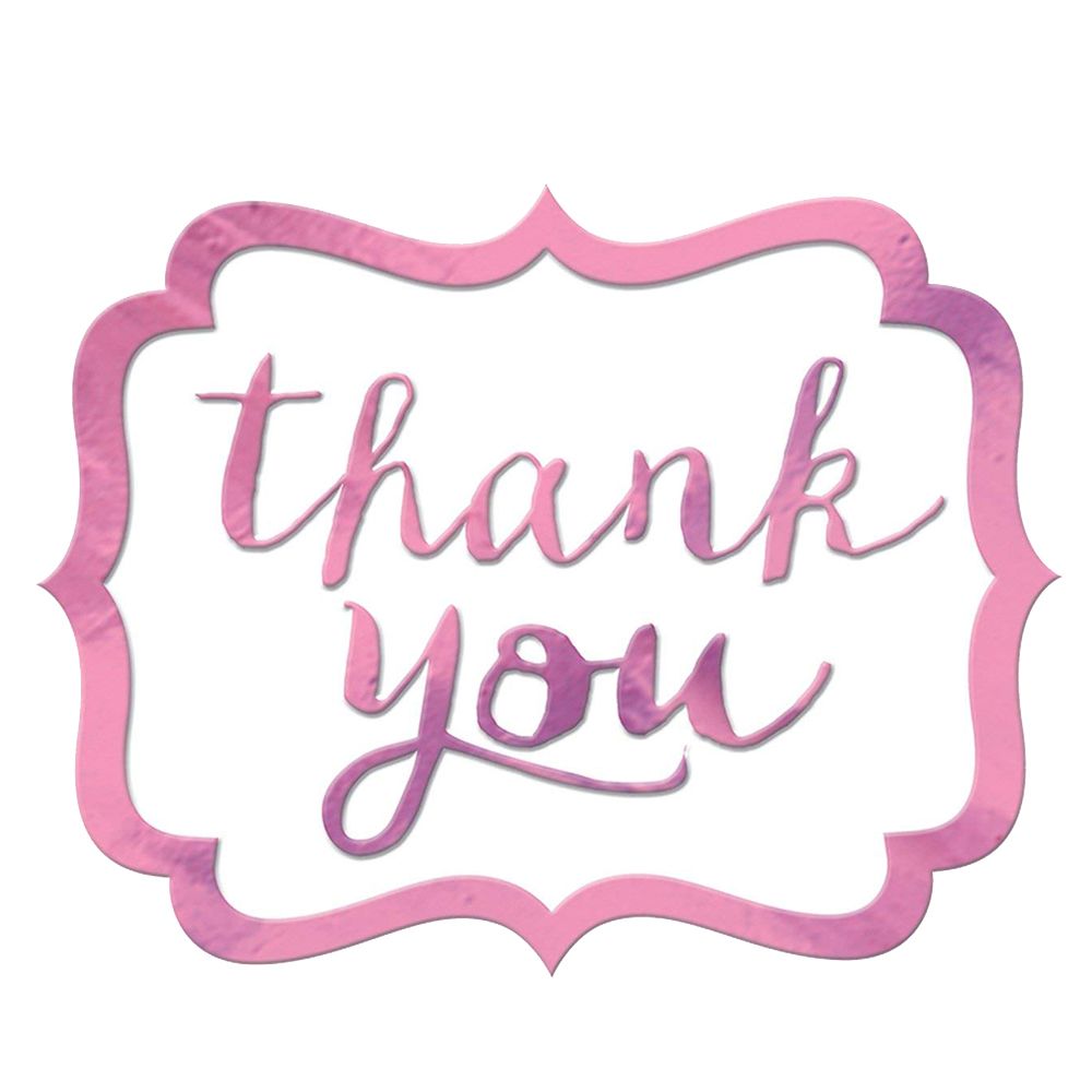 Amscan - New Thank You Stickers 50pcs - Pink