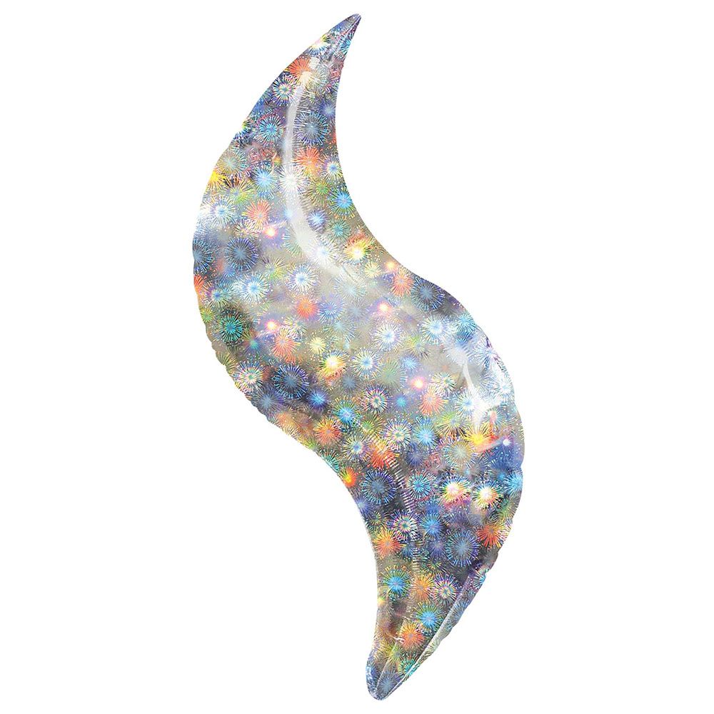 Party Centre - 42-inch Holographic Fireworks Curve Balloon