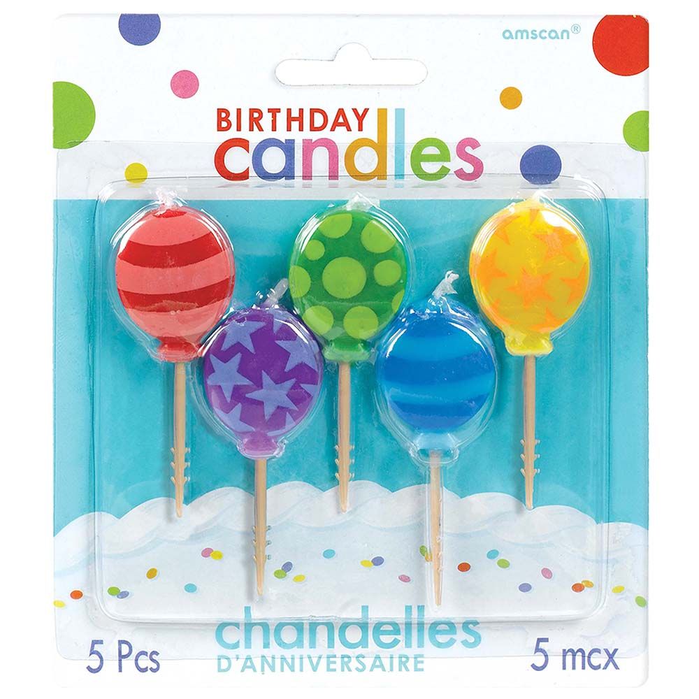 Amscan - Balloon Toothpick Birthday Candles 5pcs