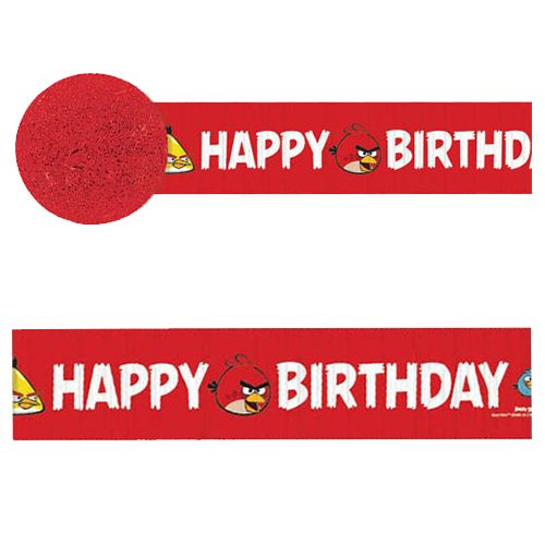 Amscan - Angry Birds Crepe Streamer 30ft - Red