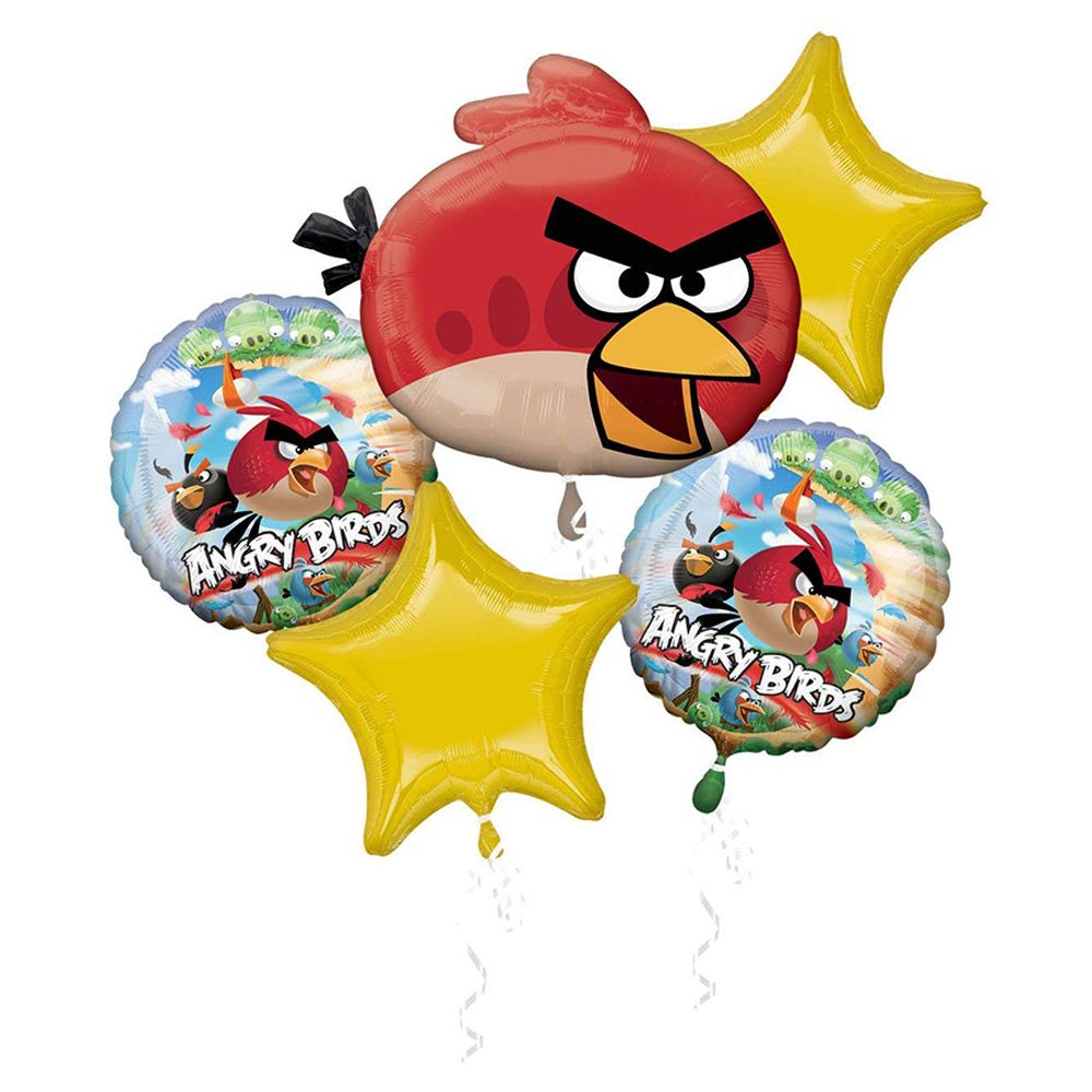 Amscan - Angry Birds Balloon Bouquet 5pcs