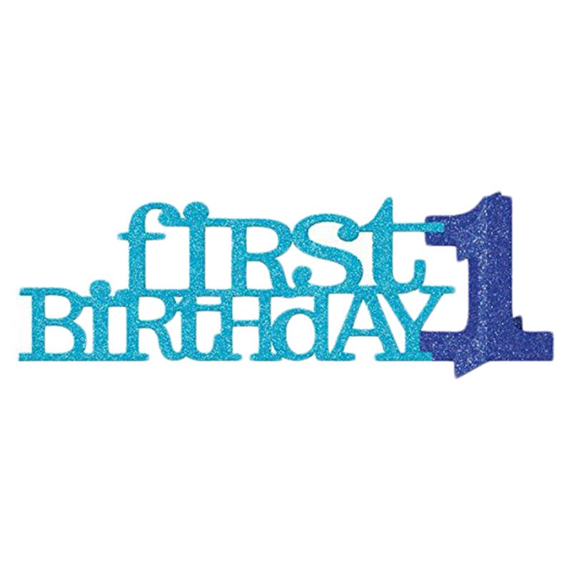 1st Birthday Boy Glitter Blue Centerpiece