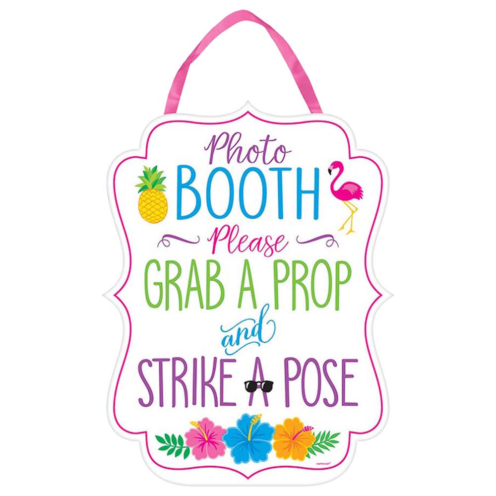 Summer Photo Booth Sign Cardboard With Hanger