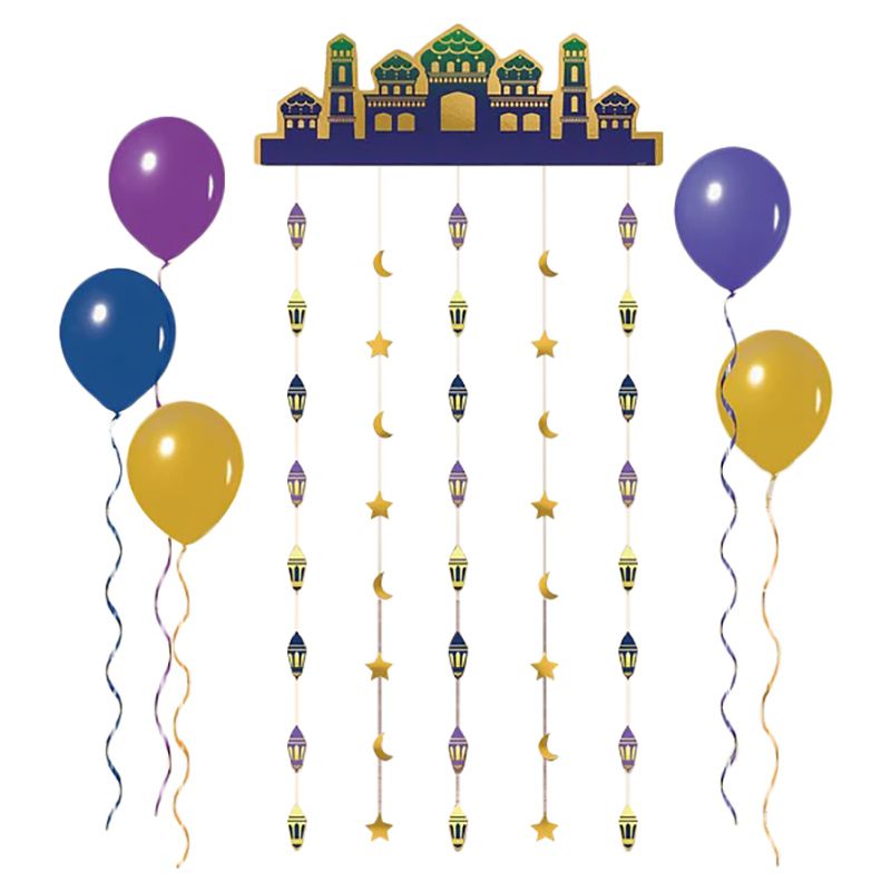 Party Centre - Lanterns, Moons & Stars Eid Party Curtain
