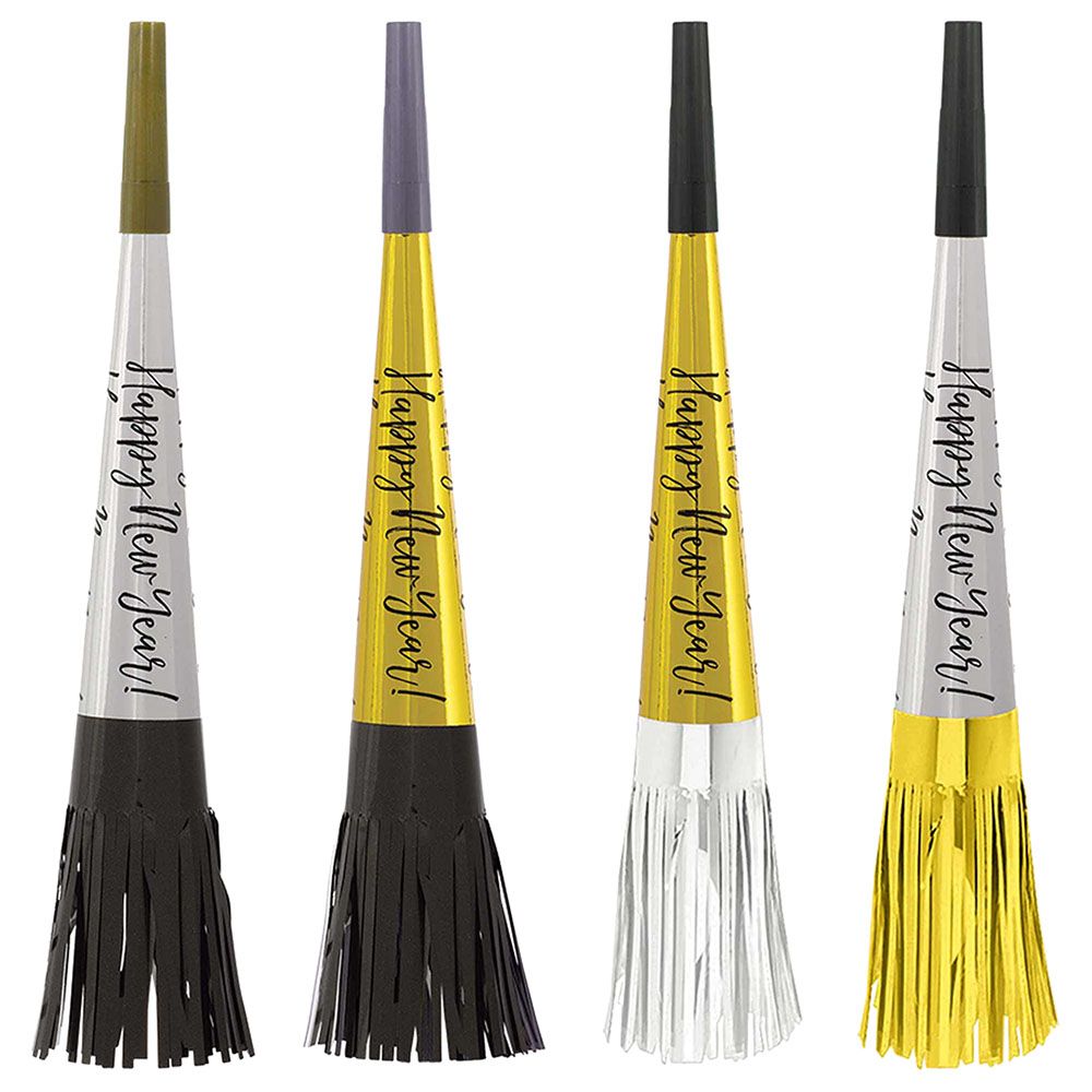 Amscan - New Year's Fringe Horns Pack of 16