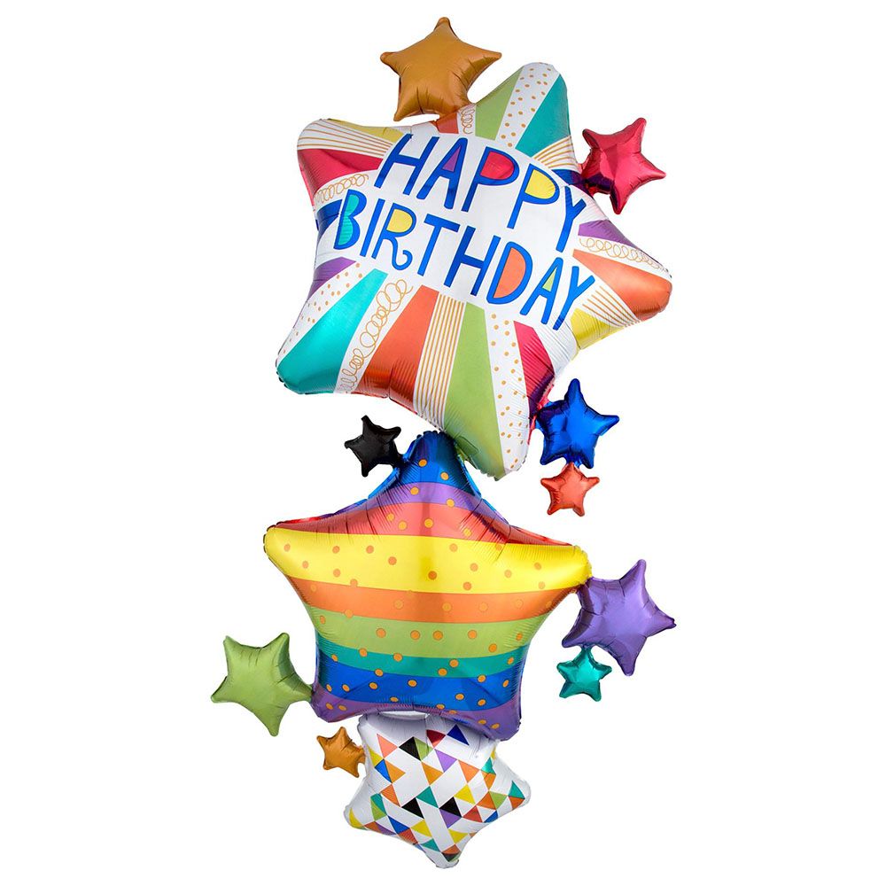 Party Centre - Happy Birthday Bright Stars Balloon