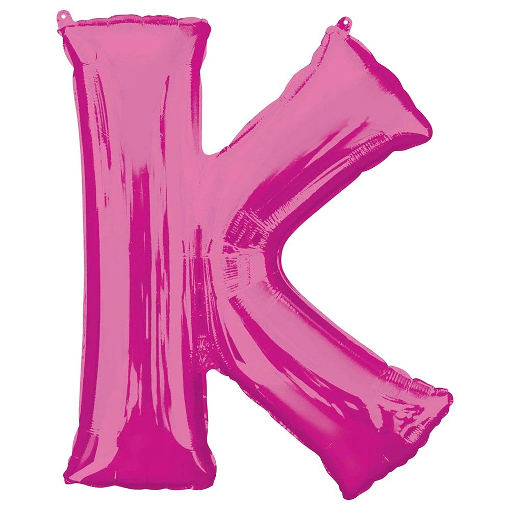 Party Centre - Letter K SuperShape Foil Balloon - Pink