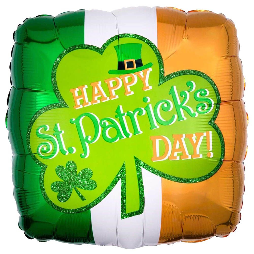 Party Centre - St. Patrick's Day Sparkle Square Foil Balloon