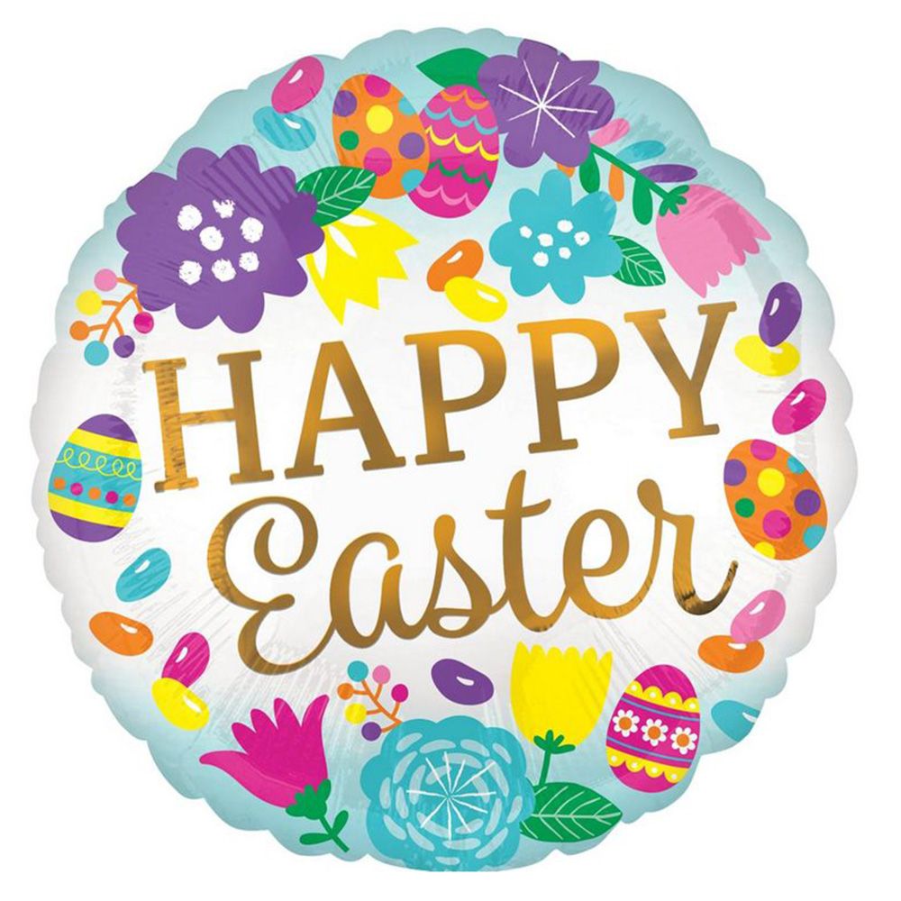 بارتي سنتر - بالون فويل - توليب وبيض - Happy Easter - 18 انش