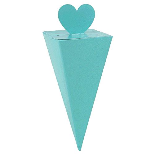 Amscan - Robins Egg Blue Cone Favor Boxes 50pcs - Blue