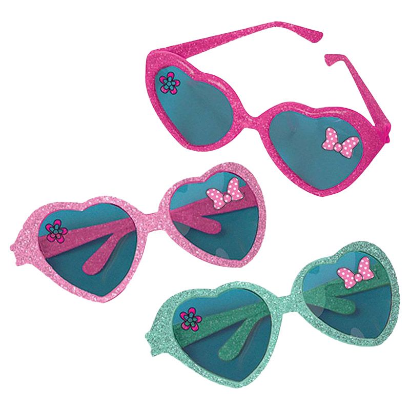 Party Centre - Minnie Mouse Glitter Heart Glasses 6pcs