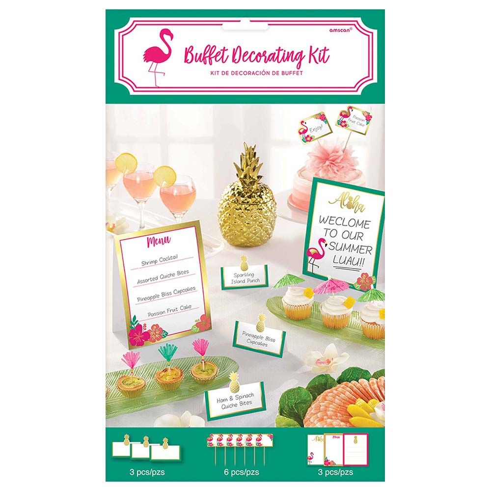 You Had Me At Aloha Buffet Decor Kit - 12Pc