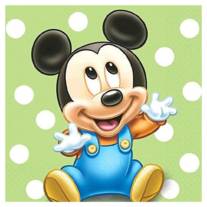 Mickey's 1st Birthday Beverage Tissues 16pcs