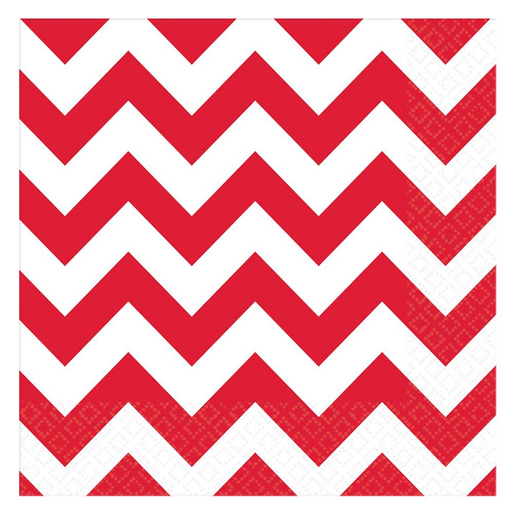 Amscan - Chevron Lunch Tissues 16pcs - Apple Red