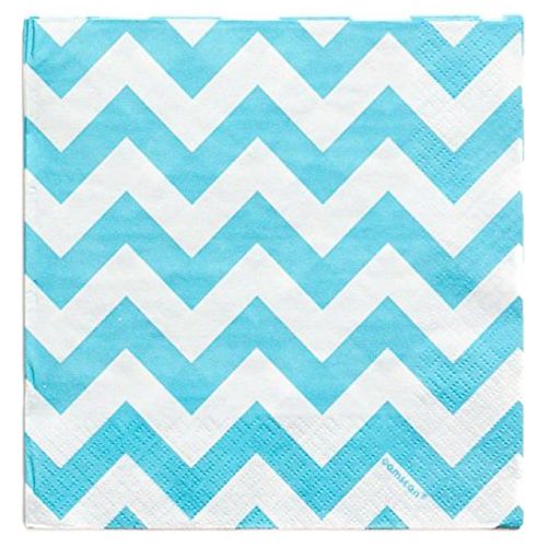 Amscan - Chevron Lunch Tissues 16pcs - Caribbean Blue