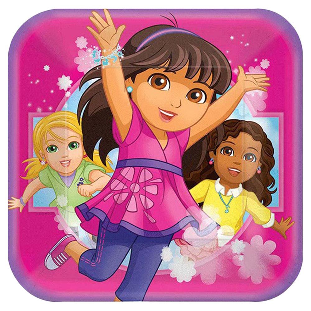Dora & Friends Square Plates 9" (8pcs)
