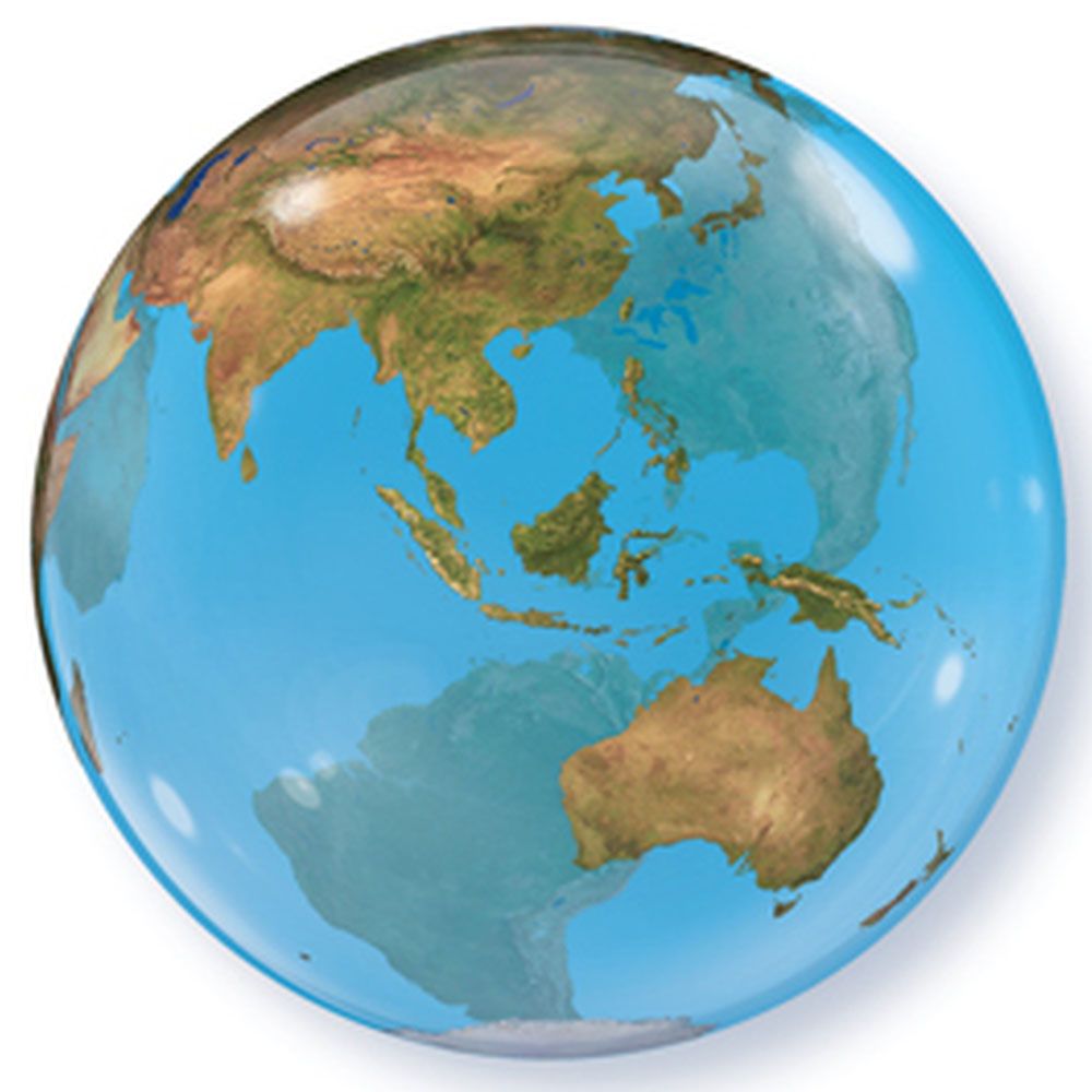 Qualatex - Planet Earth Single Bubble Balloon 22" 1ct