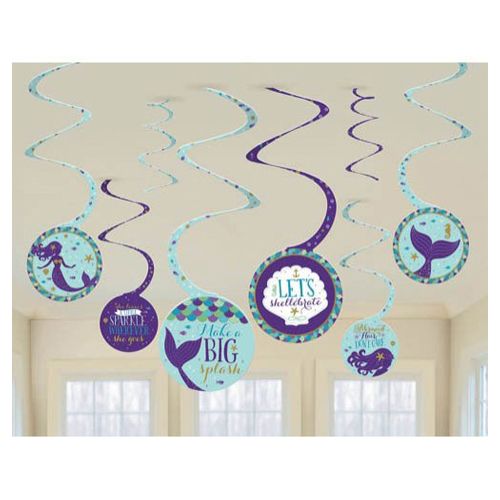 Mermaid Wishes Spiral Decorations 8pcs