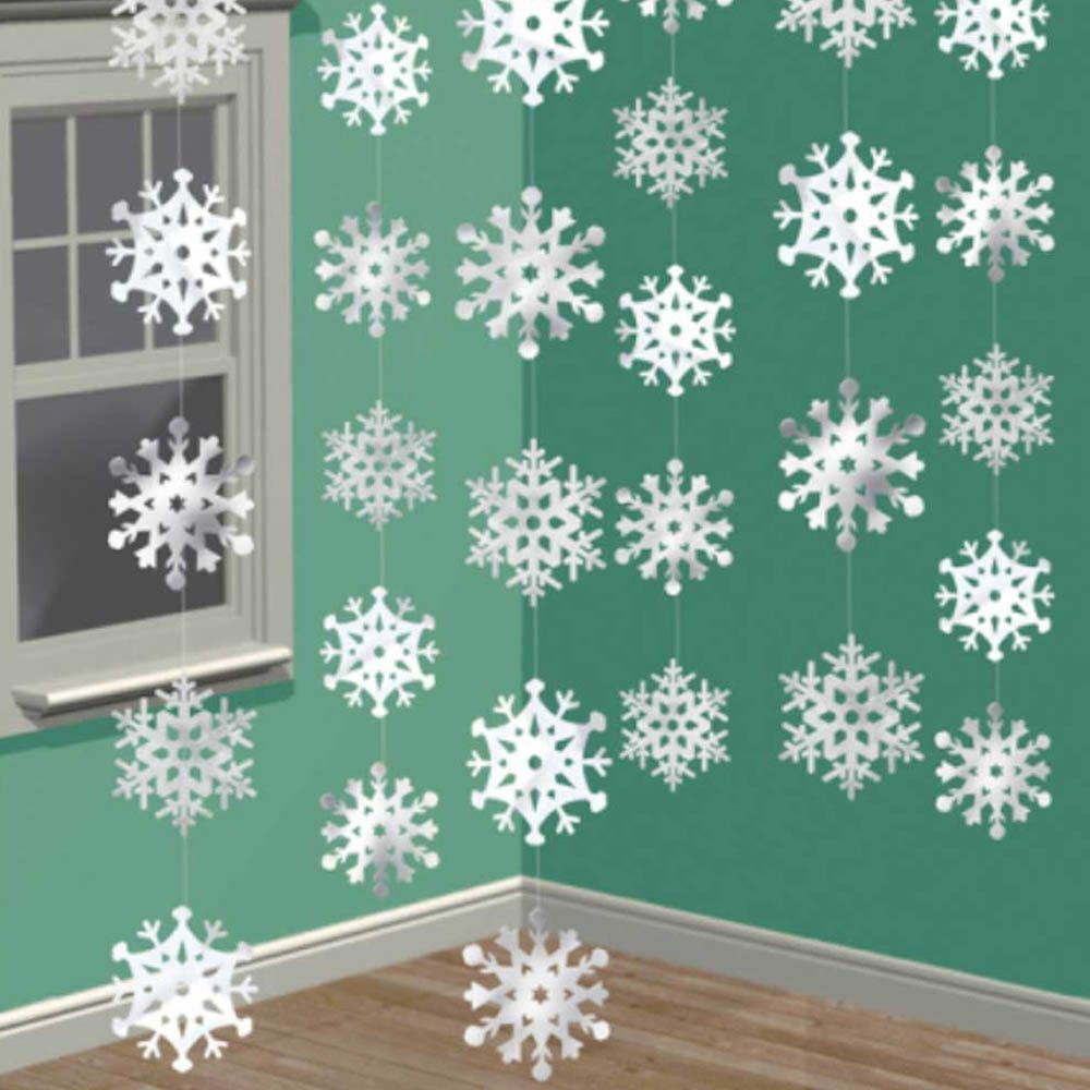 Party Centre - Snowflakes Foil String Decorations